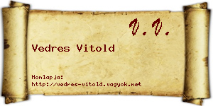 Vedres Vitold névjegykártya
